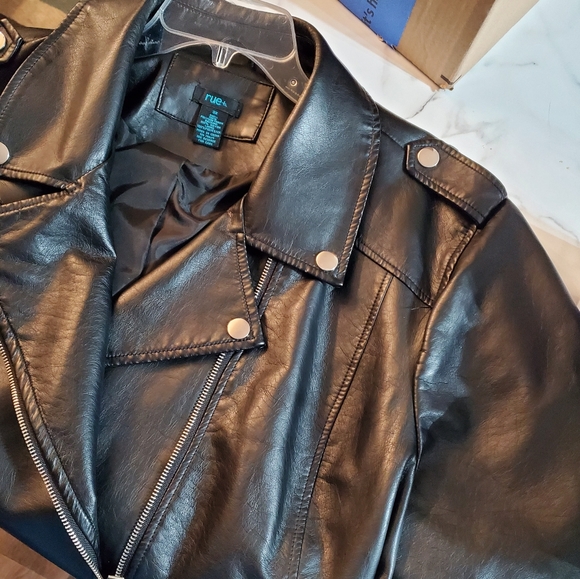 Rue 21 + Faux Leather Black Moto Jacket size 3X - Picture 2 of 15